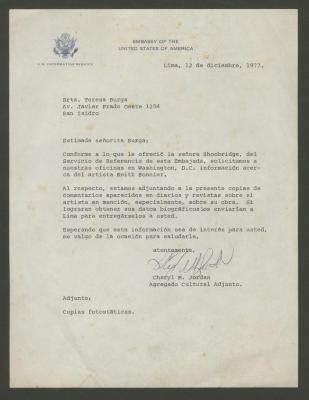 Carta de Cheryl Jordan