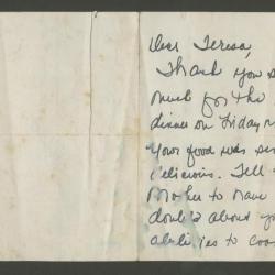 Nota de Ann Stewart Anderson a Teresa Burga