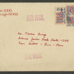 Tarjeta de navidad para Teresa Burga de Barry Peifer