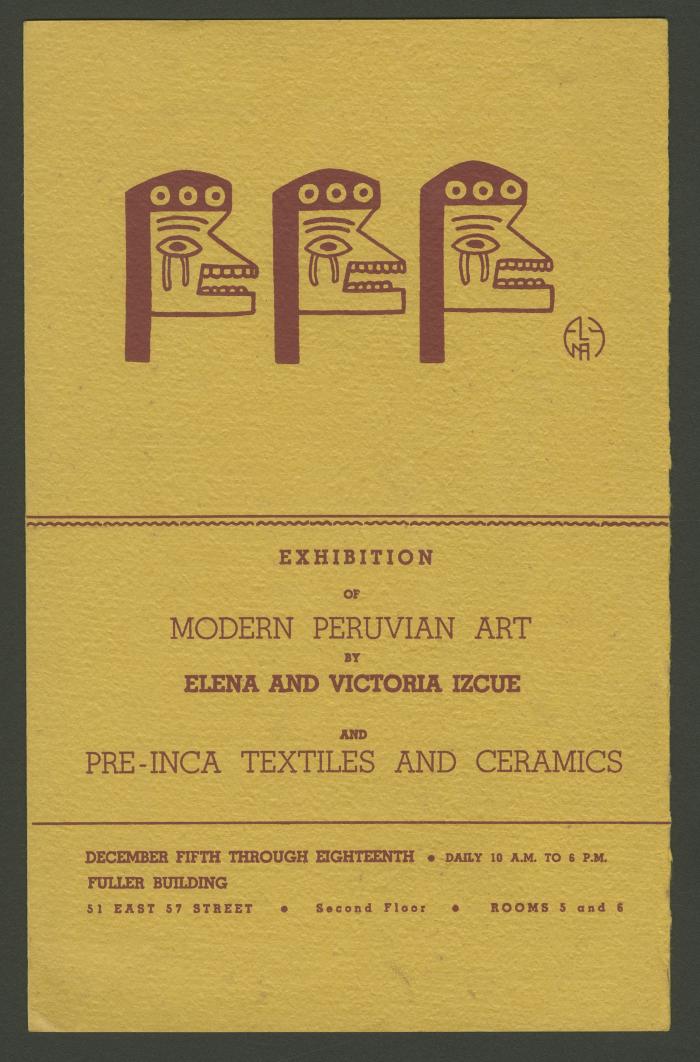 Díptico de la exposición "Arte peruano moderno"