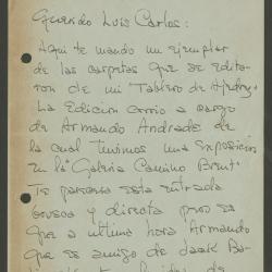 Carta de Cristina Gálvez a Luis Carlos Rodrigo Mazure

