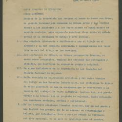 Memorándum al Ministro de Educación por Elena y Victoria Izcue
