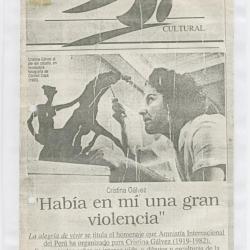 "Había en mí una gran violencia"
