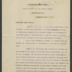 Carta del Smithsonian Institution a Rafael Larco Herrera