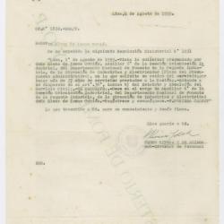 Oficio N° 1832 del Ministerio de Fomento y Obras Públicas