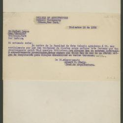Carta de Albert C. Phelp a Rafael Larco Herrera