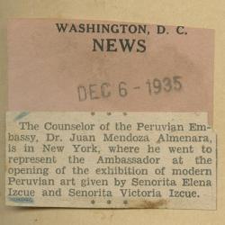 Juan Mendoza Almenara en exhibición de las hermanas Izcue