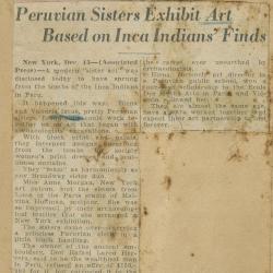 "Peruvian Sisters Exhibit Art Based on Inca Indians Finds"