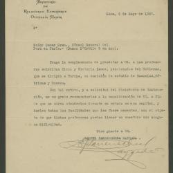 Carta de William Alanson Bryan a Elena Izcue