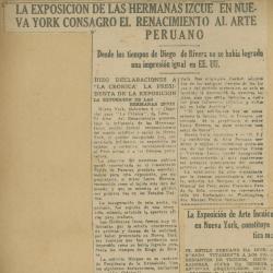 "La exposición de las hermanas Izcue en Nueva York consagró el renacimiento del arte peruano"
