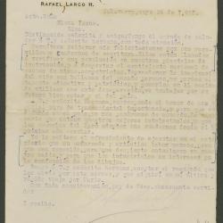 Carta de Rafael Larco Herrera a Elena Izcue