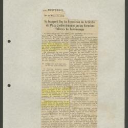 "Fué inaugurada ayer la exposición de labores de los Talleres de Lambayeque"