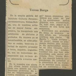 ""Crítica de Arte: Teresa Burga""