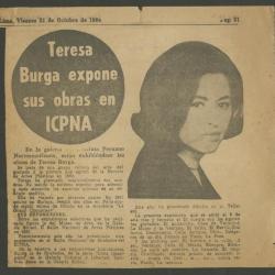 ""Teresa Burga expone sus obras en ICPNA""