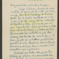 Carta de Philip Ainsworth Means a Elena Izcue