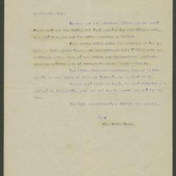 Carta de Hetty Borel al señor Fox