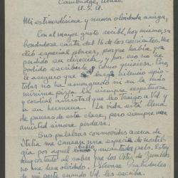 Carta de Philip Ainsworth Means a Elena Izcue