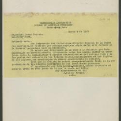 Carta de J. Walter Fewkes a Rafael Larco Herrera