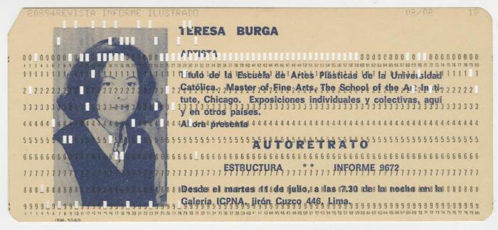 "Teresa Burga. Autorretrato"