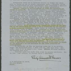 Carta de Philip Ainsworth Means a Elena y Victoria Izcue