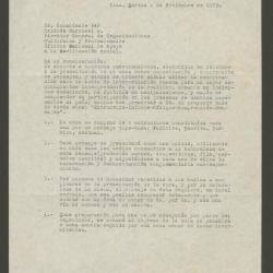 Carta de Teresa Burga al Comandante de la FAP Orlando Marchesi