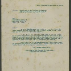 Carta de Elías Brache, hijo, a Rafael Larco Herrera