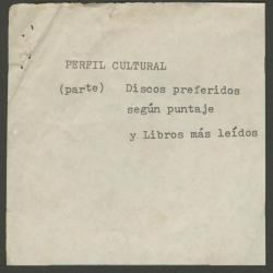Perfil cultural: discos preferidos según puntaje y libros más leídos