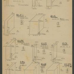 Bloques rectangulares con medidas y porcentajes