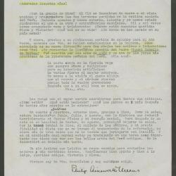 Carta de Philip Ainsworth Means a Elena y Victoria Izcue