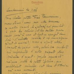 Carta de Andrée Karpelès a Elena y Victoria Izcue