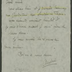 Carta de Andrée Karpelès a Elena y Victoria Izcue