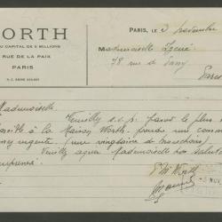 Carta de P. M. Worth a Elena Izcue