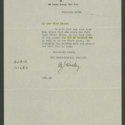 Carta de Blair Niles a Elena y Victoria Izcue
