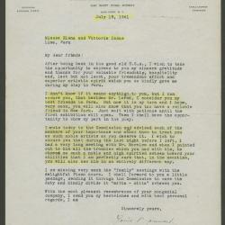 Carta de Louis Bonnard a Elena y Victoria Izcue