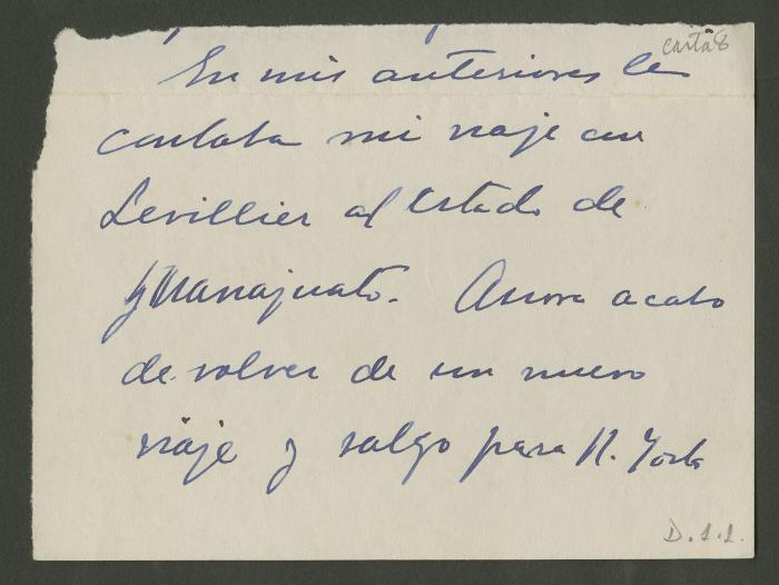 Carta de Felipe Cossío del Pomar a Elena Izcue