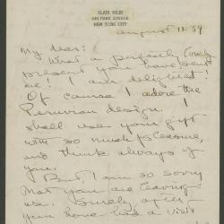 Carta de Blair Niles a Elena Izcue