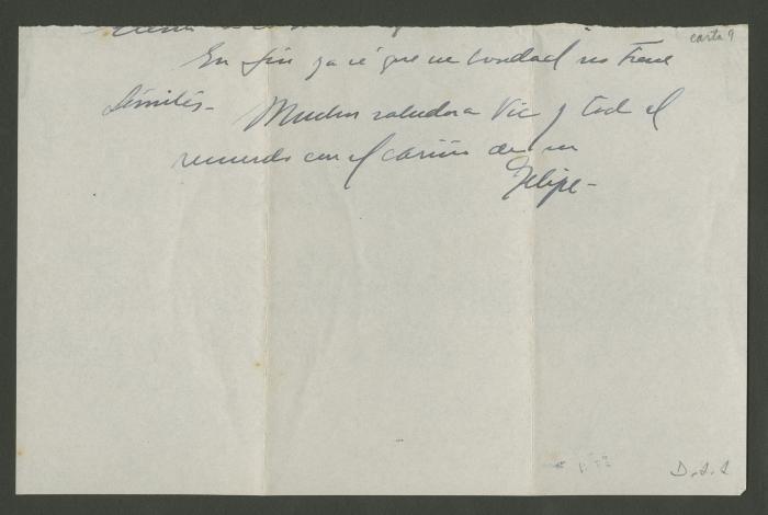 Carta de Felipe Cossío del Pomar a Elena Izcue