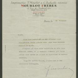 Carta de Fernand Mourlot a Elena Izcue 