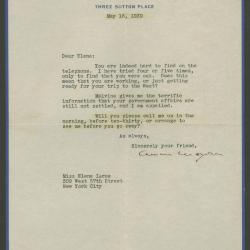 Carta a Elena Izcue de Anne Morgan