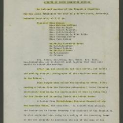 Acta de la reunión de Comité Izcue para la "Exhibición de arte peruano moderno y textiles y cerámicas pre Inca"