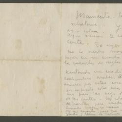 Nota manuscrita de Carlos Quizpez Asín dirigida a su madre
