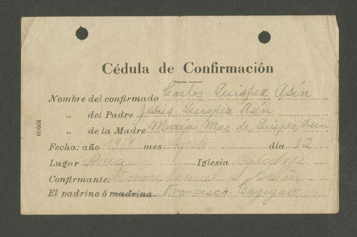 Cédula de Confirmación