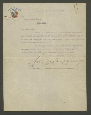 Carta de Luis Ernesto Denegri a Carlos Baca-Flor