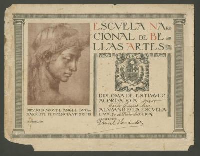 Diploma de la Escuela Nacional de Bellas Artes