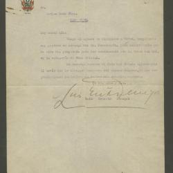 Carta de Luis Ernesto Denegri a Carlos Baca-Flor