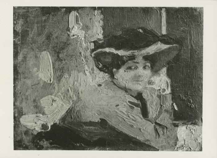 Mujer en el café (París nocturno)