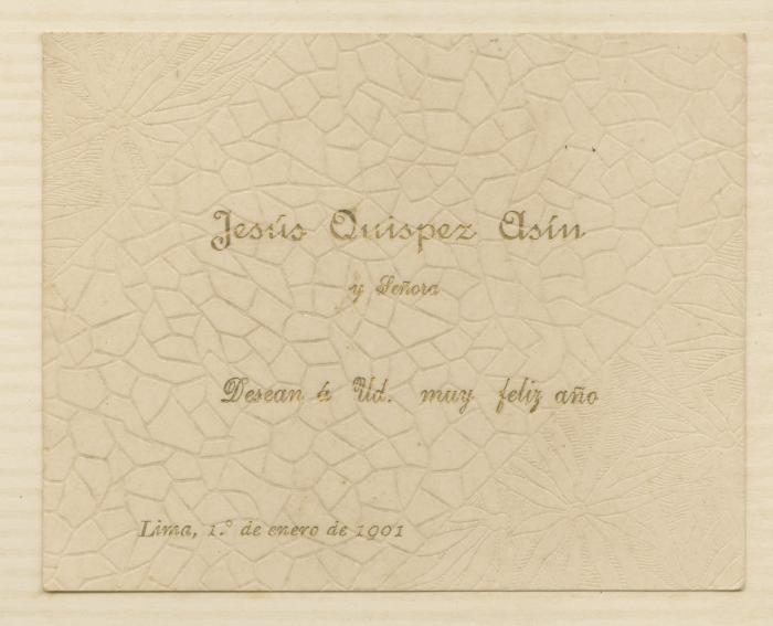 Tarjeta de saludo por fin de año de Jesús Quízpez Asín