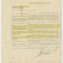 Carta de Rafael Larco Hoyle a Elena Izcue