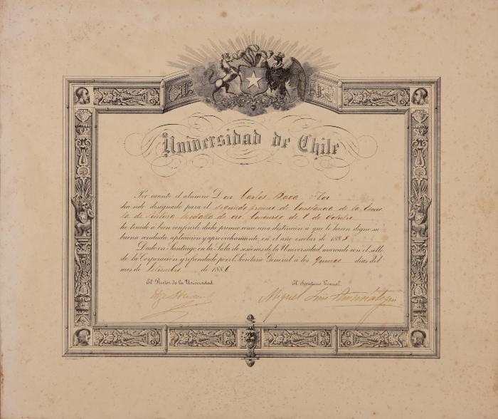 Diploma de la Universidad de Chile, concurso del 8 de octubre