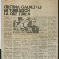 "Cristina Gálvez: Es mi turbación la que turba"
